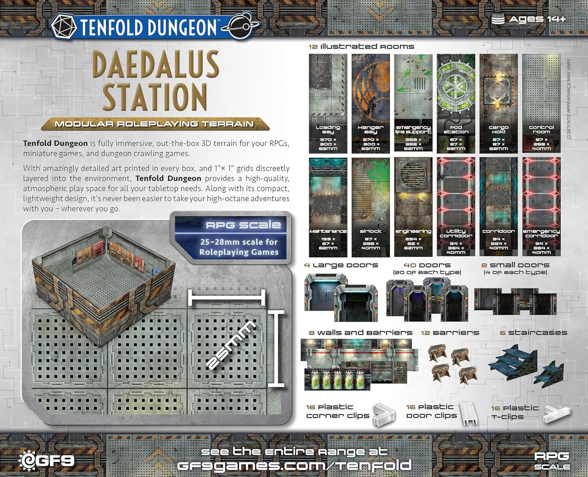 Gale Force Nine Tenfold Dungeon: Daedalus Station Modular Roleplaying Terrain Set - Good Games