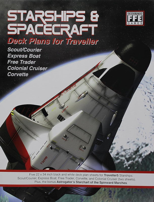 Starships Spacecraft Deck Plans for Traveller book with image of spaceship