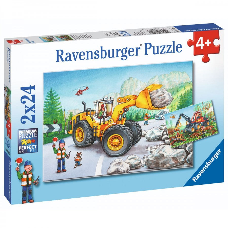 Ravensburger - Diggers At Work - 2x24 Piece Jigsaw - Good Games