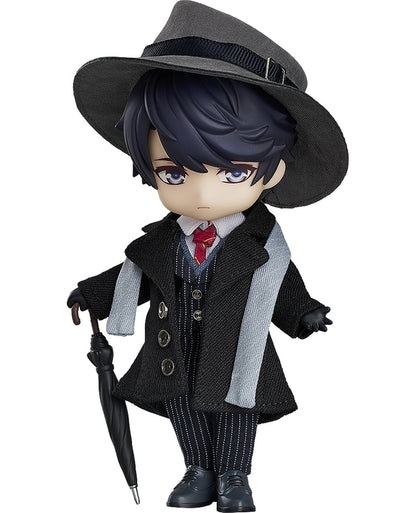 Nendoroid Victor in black suit with neutral expression and arms crossed