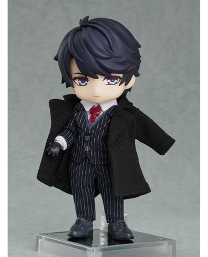 Nendoroid Victor sitting with coffee cup and smiling expression