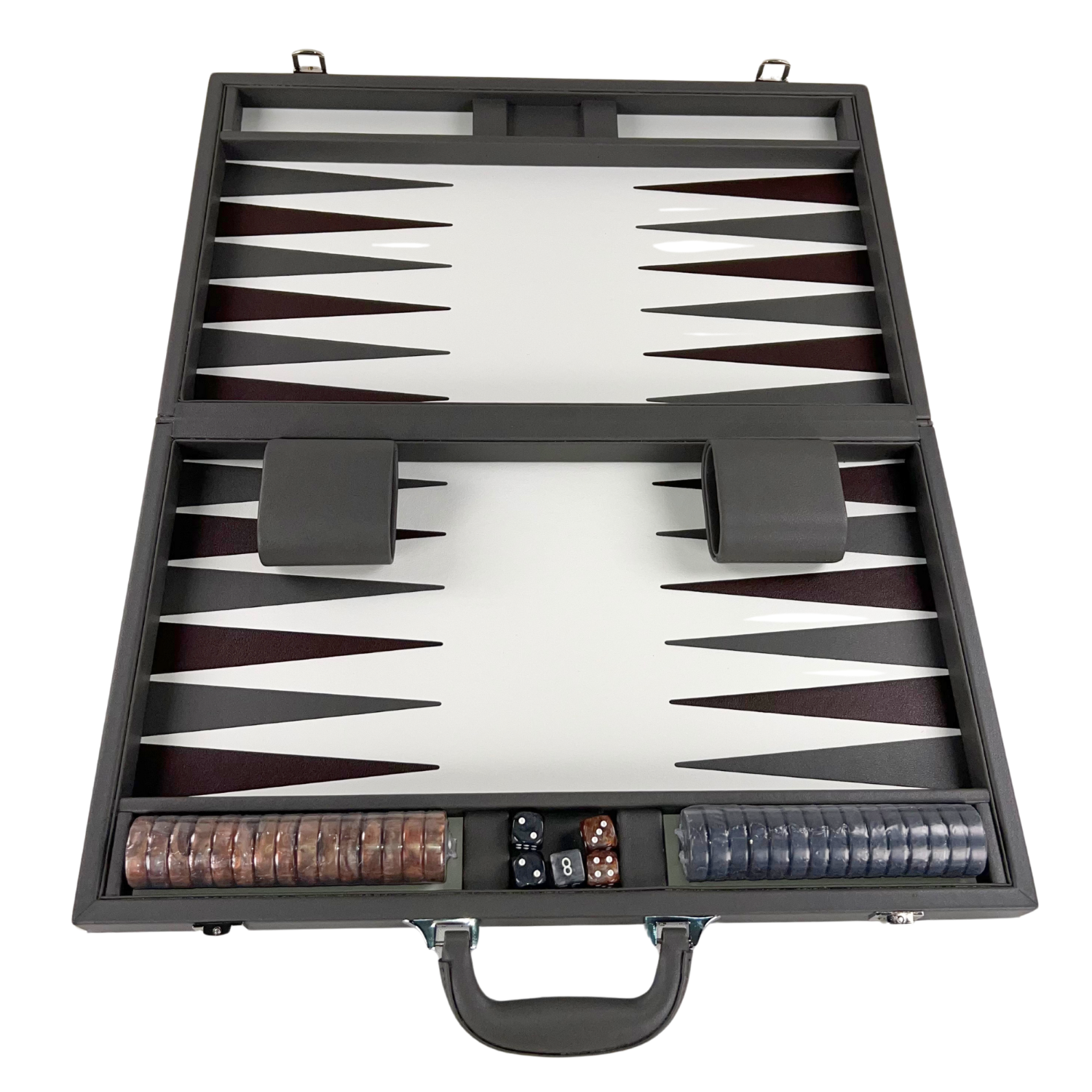 Dal Rossi Grey Backgammon 18 PU Leather - Good Games