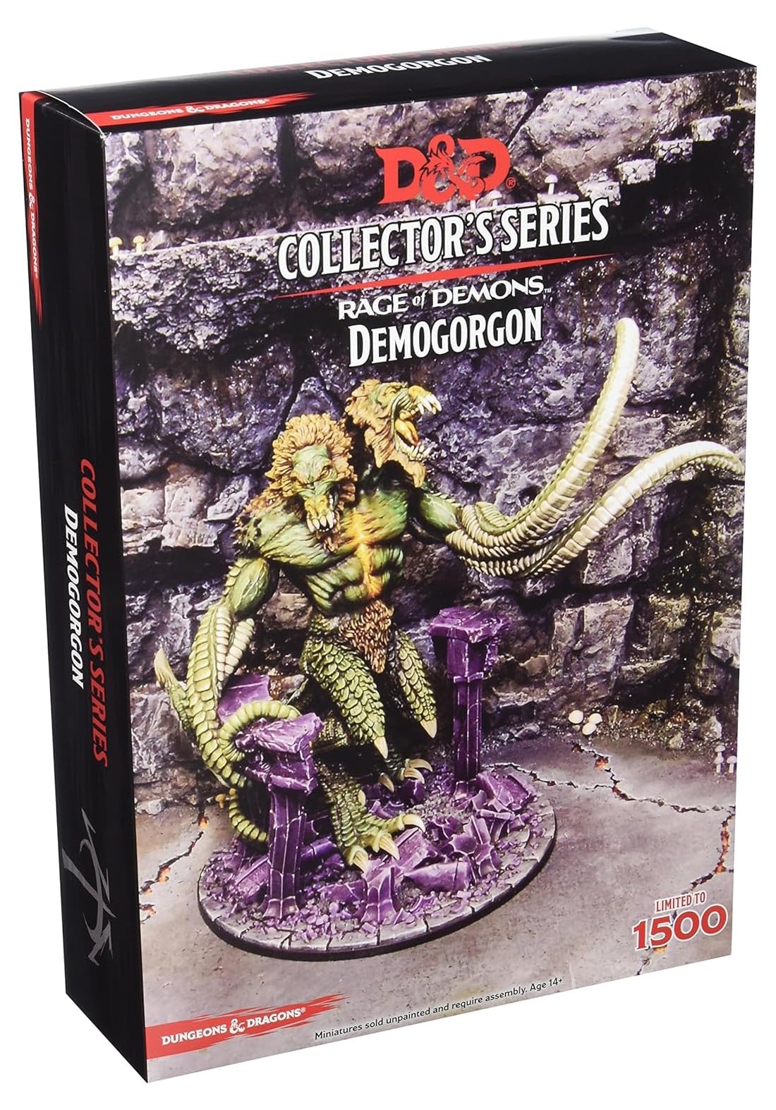 A Dungeons & Dragons Collector's Series box showing a Demogorgon miniature, a two-headed monster with tentacles on a rocky base