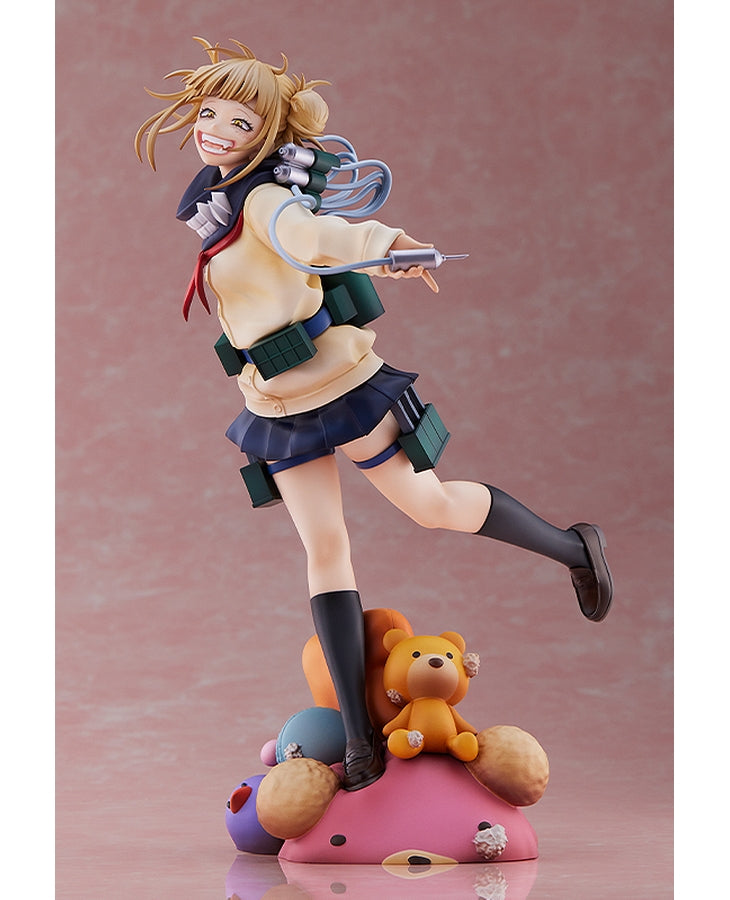 Rear view of Himiko Toga figure showing hairstyle, backpack, and sculpted outfit