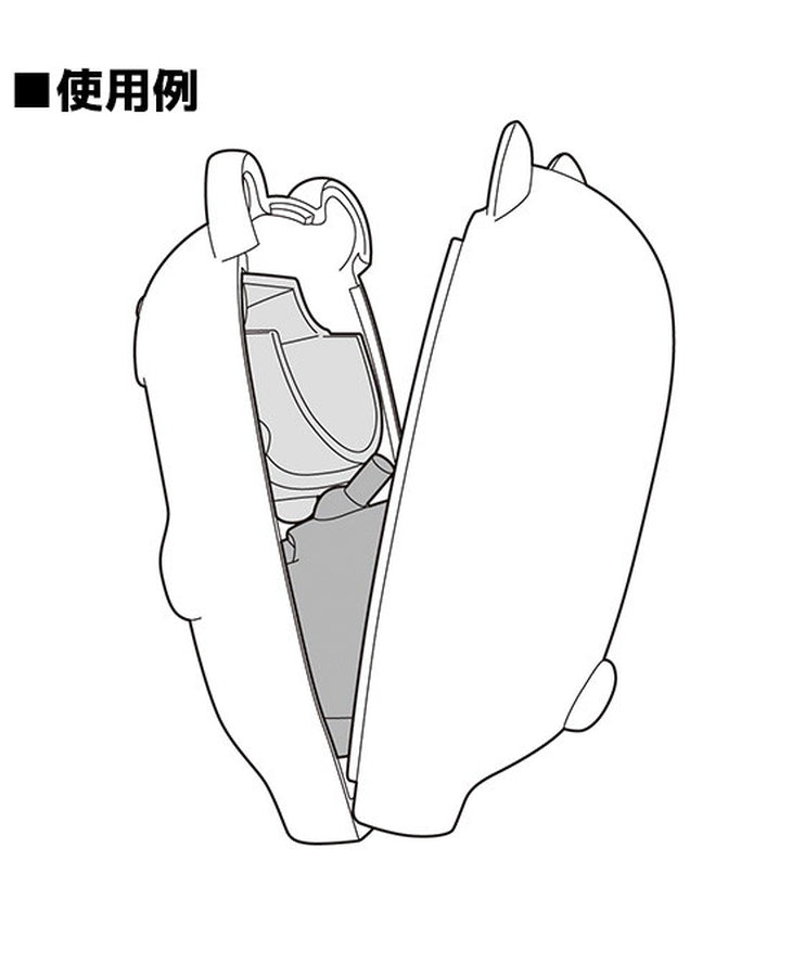 Black Kitsune face parts case angled view Nendoroid More