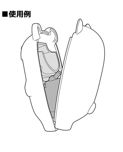 Black Kitsune face parts case angled view Nendoroid More