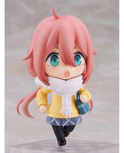 Nendoroid Nadeshiko holding a lunch box with a joyful expression in school uniform