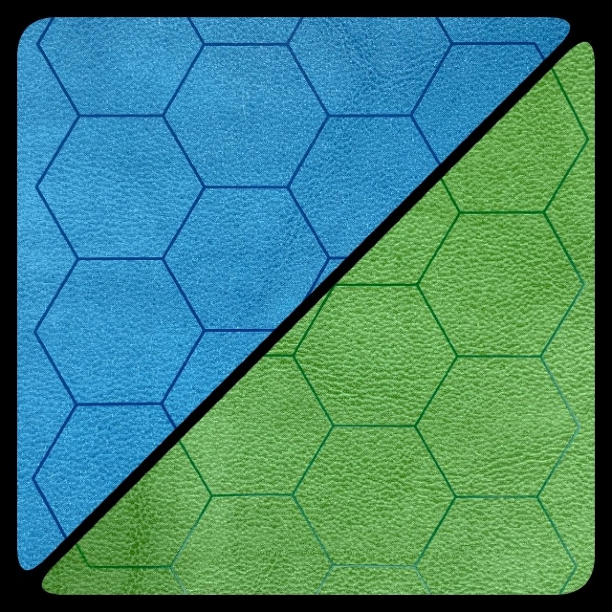 Chessex - Reversible Megamat 1 Hexes Blue/Green CHX 97665 - Good Games