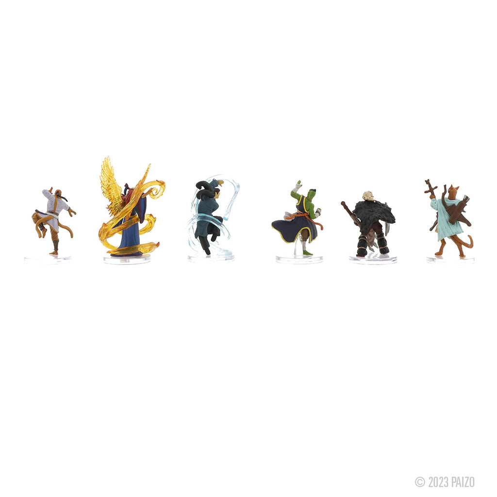 Six colorful miniatures from the Fists of the Ruby Phoenix Contenders and Champions Boxed Set are displayed on a white background