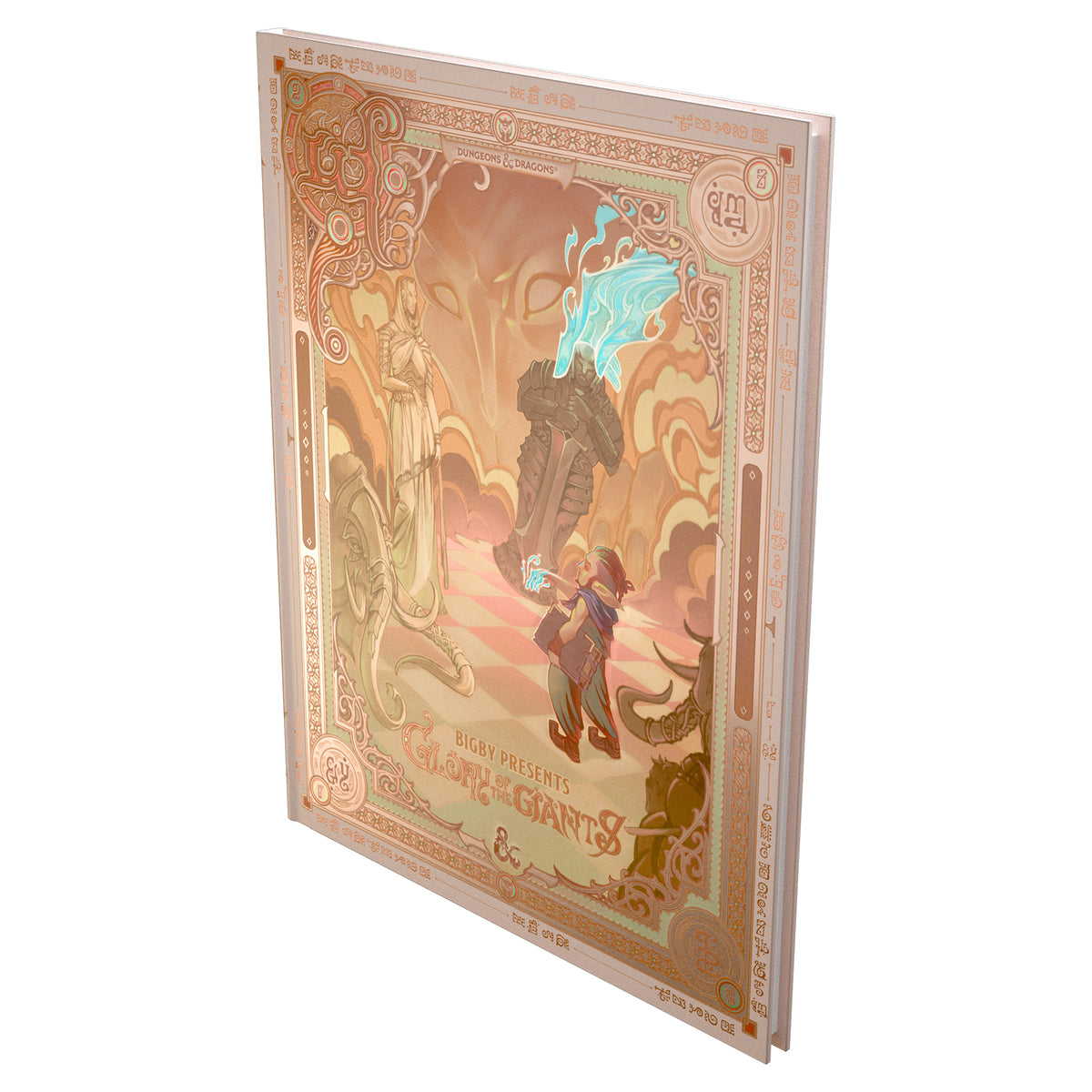 Dungeons Dragons Bigby Presents Glory of the Giants hardcover alternative cover featuring an ornate illustrated scene of characters in a fantasy landscape