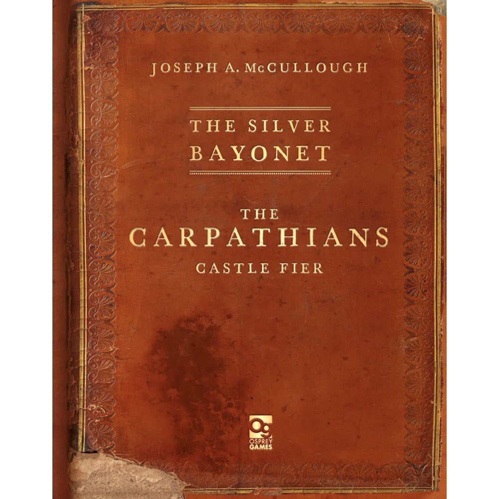 A reddish-brown book cover titled &#39;The Silver Bayonet: The Carpathians&#39; by J. A. McCullough (Osprey Games). Gold text.