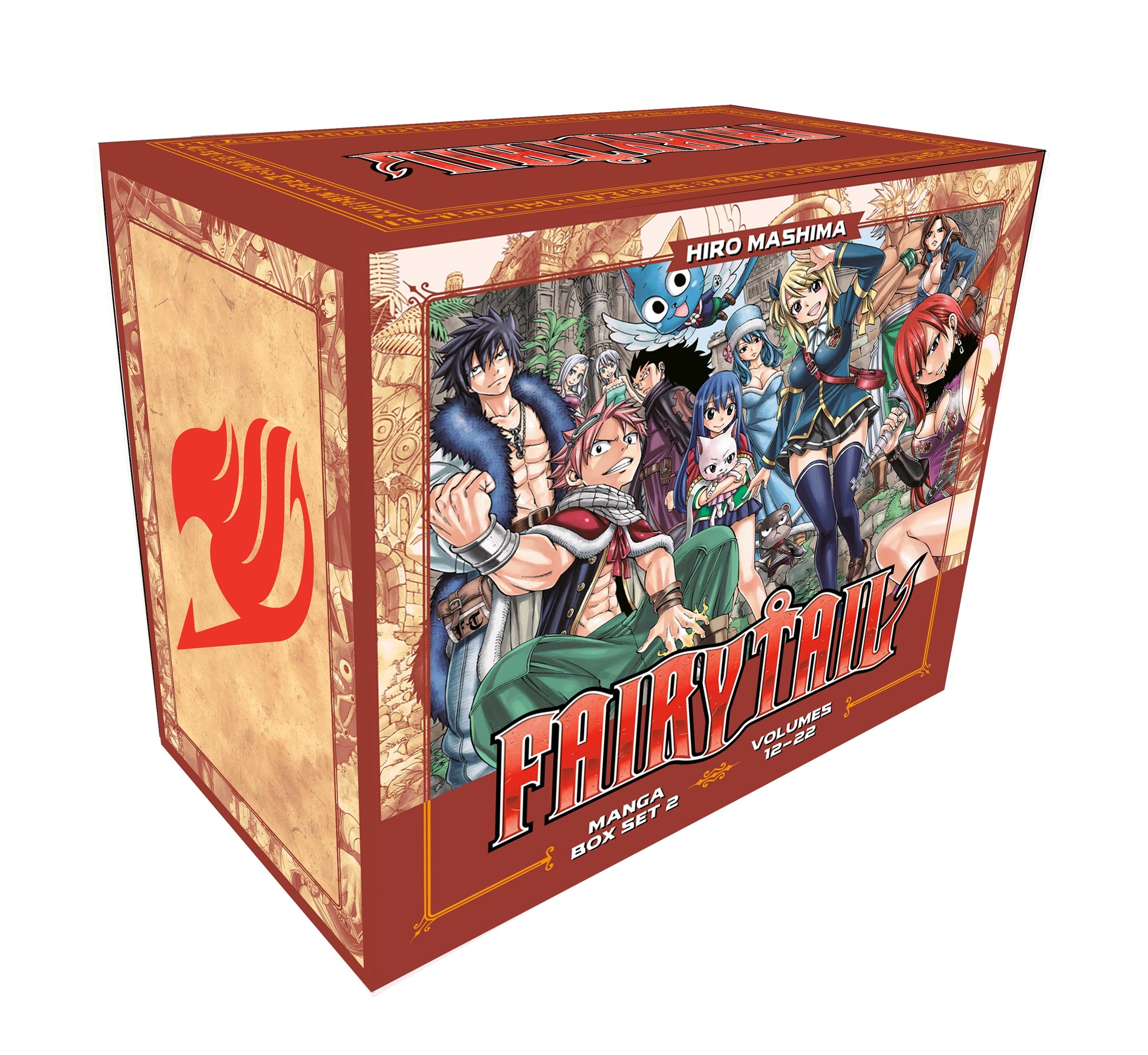 Fairy Tail Manga Box Set 2, Volumes 12-22. Red box shows main characters like Natsu, Lucy, and Gray.