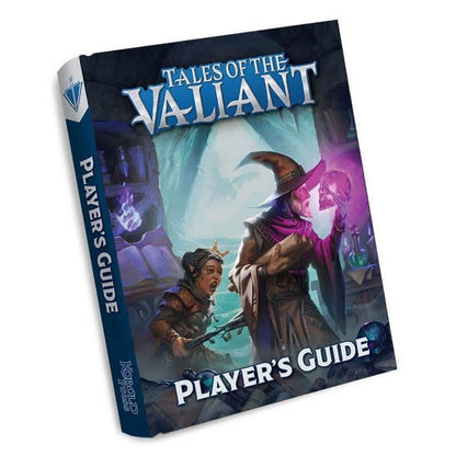 Tales of the Valiant Player's Guide RPG book. Cover features a wizard with a glowing skull & a startled adventurer