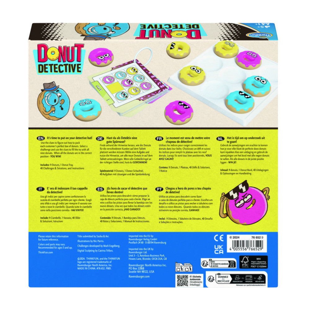 Thinkfun - Donut Detective packaging box back view
