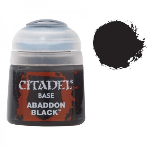 Warhammer Colour Base Paint: Abaddon Black 12ml (21-25)