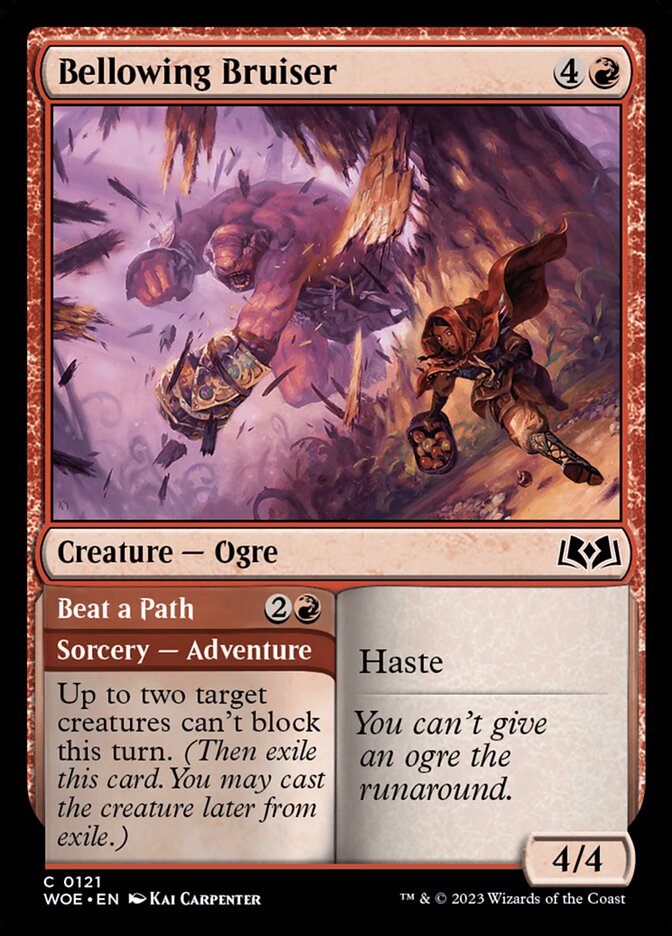 Bellowing Bruiser // Beat a Path 121 (Wilds of Eldraine) 