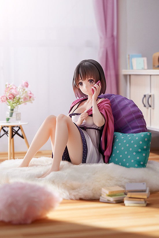 Megumi Kato figure side view showing dress details and flowing hair
