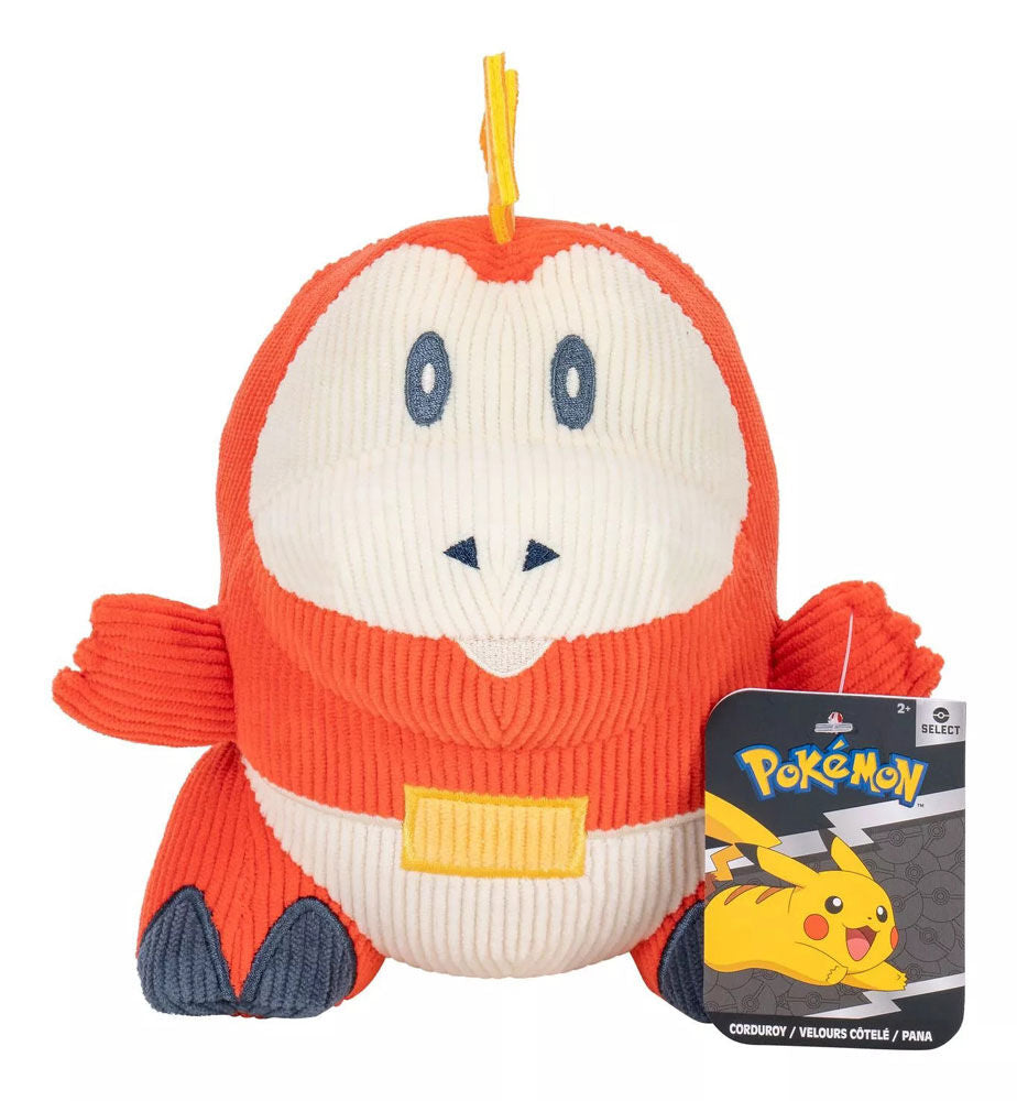 Corduroy Fuecoco Pokemon plush, orange and white with retail tag