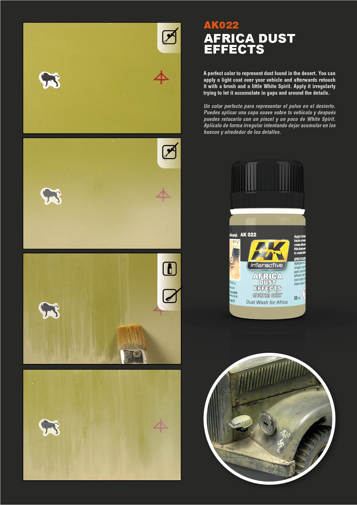 AK Interactive Enamel Colour 35ml - Africa Dust Effects - Good Games