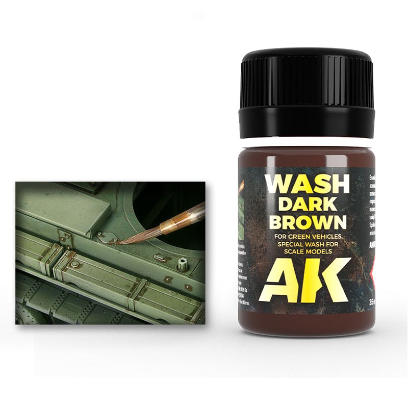 AK Interactive Weathering Products: Dark Wash for Green Vehicles 35ml - Good Games
