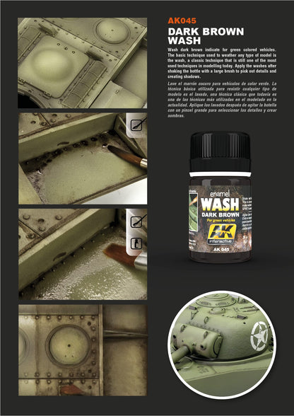 AK Interactive Weathering Products: Dark Wash for Green Vehicles 35ml - Good Games