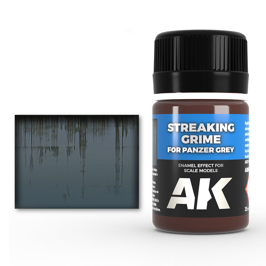 AK Interactive Weathering Enamel Color Streaking Grime for Panzer Grey Vehicles 35ml - Good Games