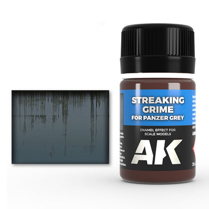 AK Interactive Weathering Enamel Color Streaking Grime for Panzer Grey Vehicles 35ml - Good Games