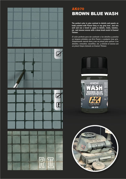 AK Interactive Enamel Effect Weathering Colour 35ml - Wash For Panzer Grey - Good Games