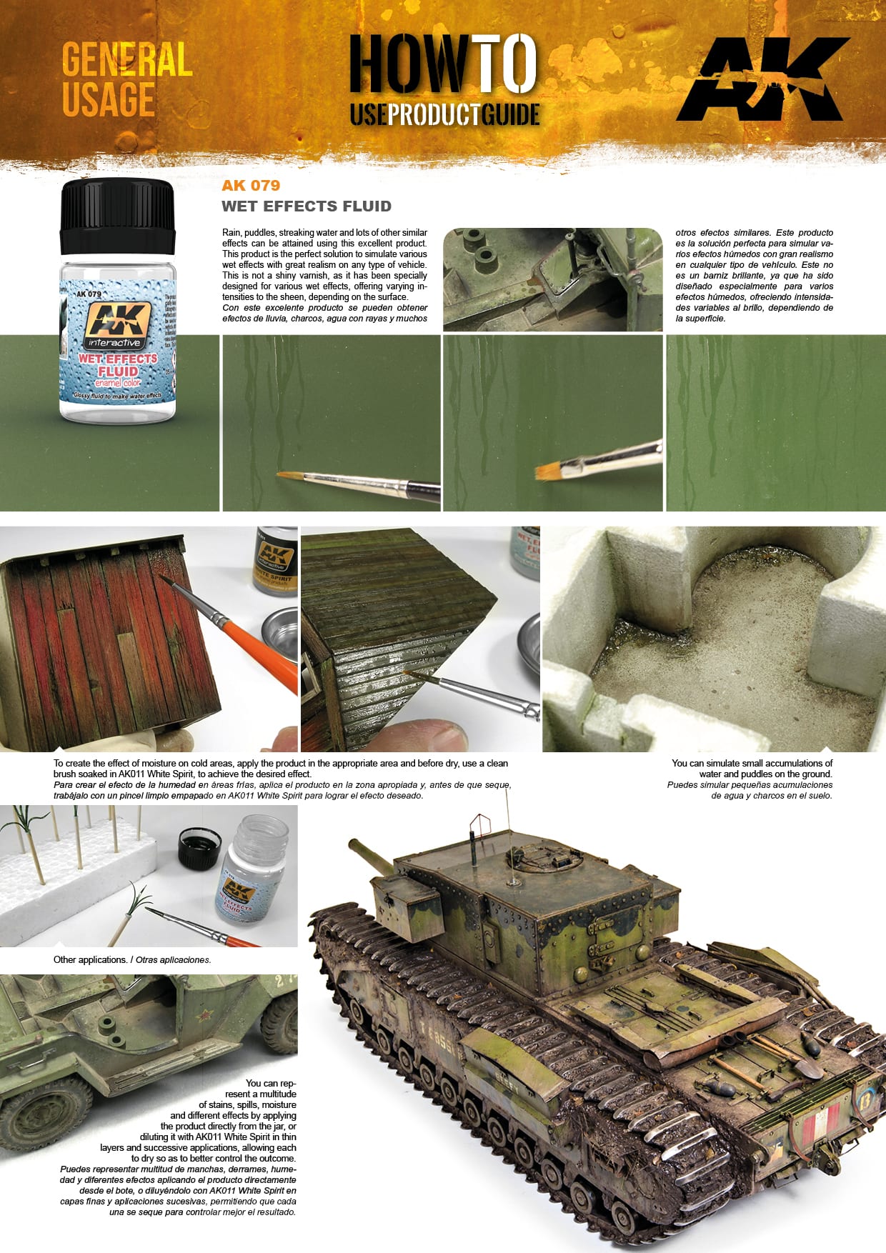 AK Interactive guide demonstrates Wet Effects Fluid applied to miniature models for realistic mud and water effects