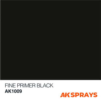 AK Interactive Aerosol Spray Fine Primer with Includes 2 Nozzles 400ml - Black - Good Games
