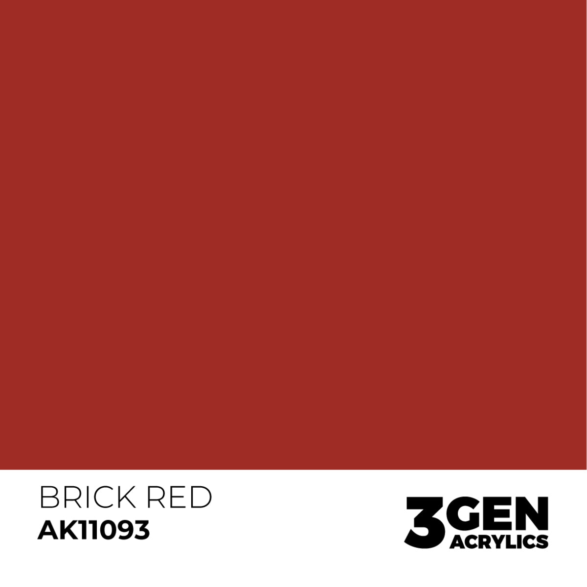 Brick red color swatch labeled AK11093 from 3Gen Acrylics