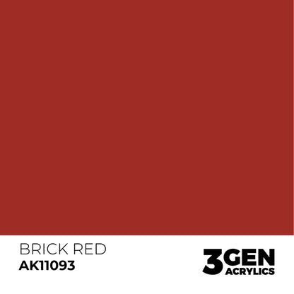 Brick red color swatch labeled AK11093 from 3Gen Acrylics