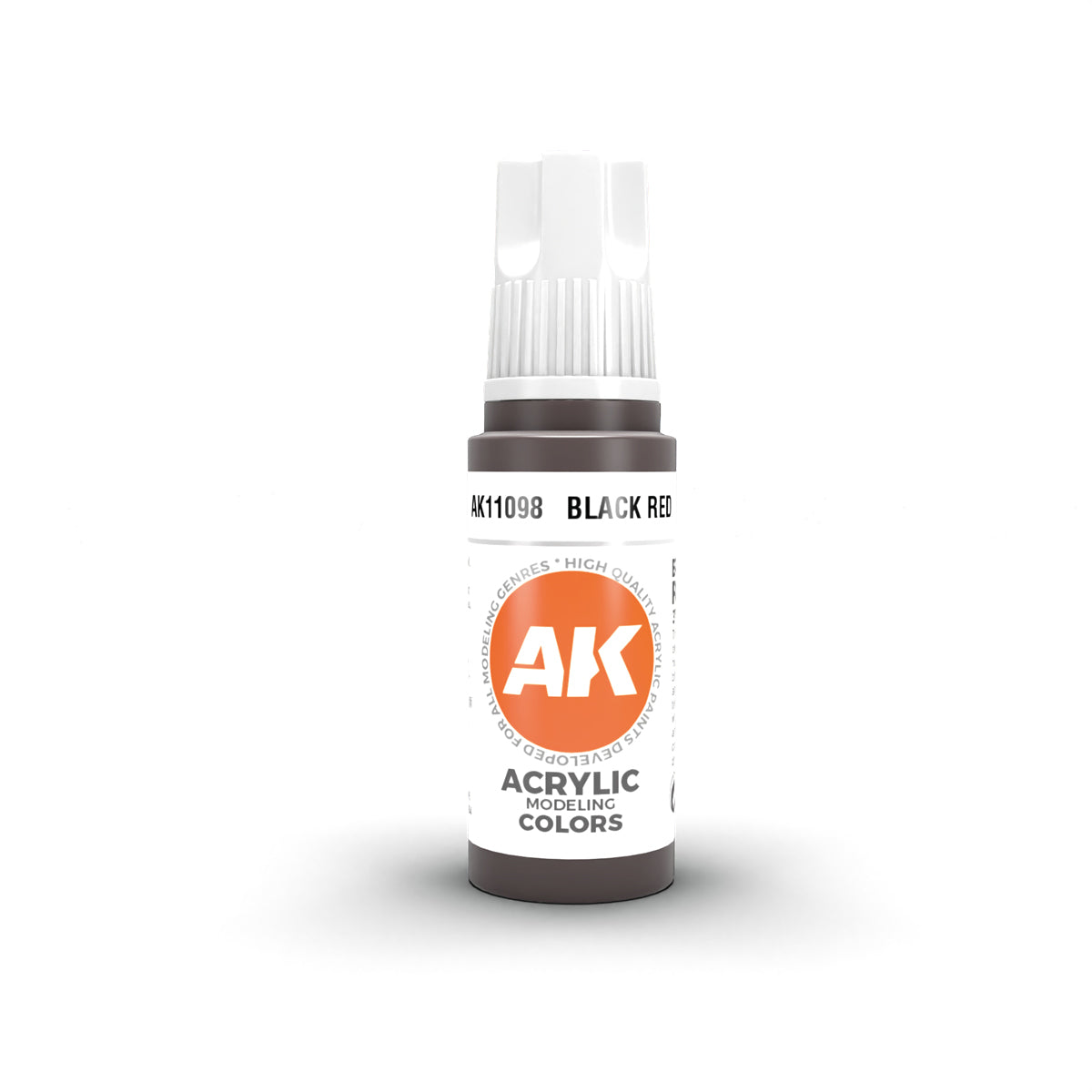 AK Interactive AK11098 Black Red acrylic modeling paint in a dropper bottle
