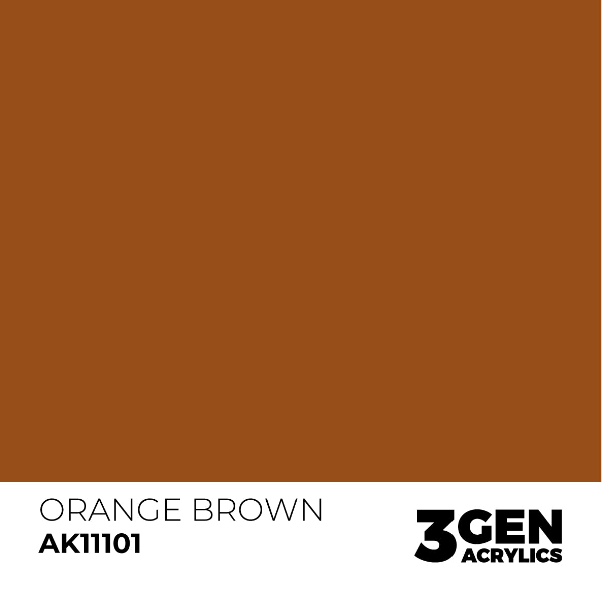 Orange Brown color swatch, AK11101, for 3GEN ACRYLICS