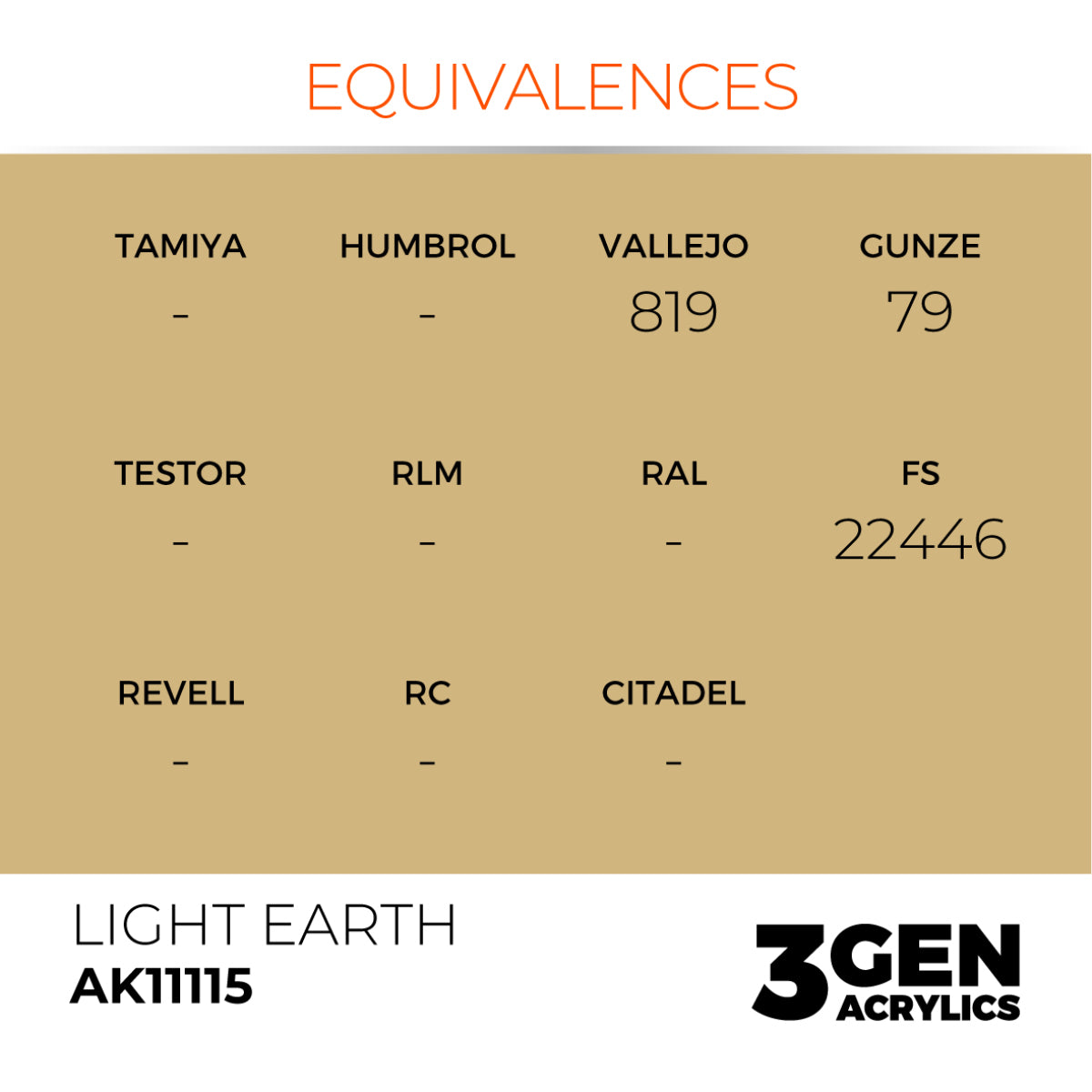 AK Interactive 3 Gen Acrylic Modeling Colour 17ml - Light Earth - Good Games