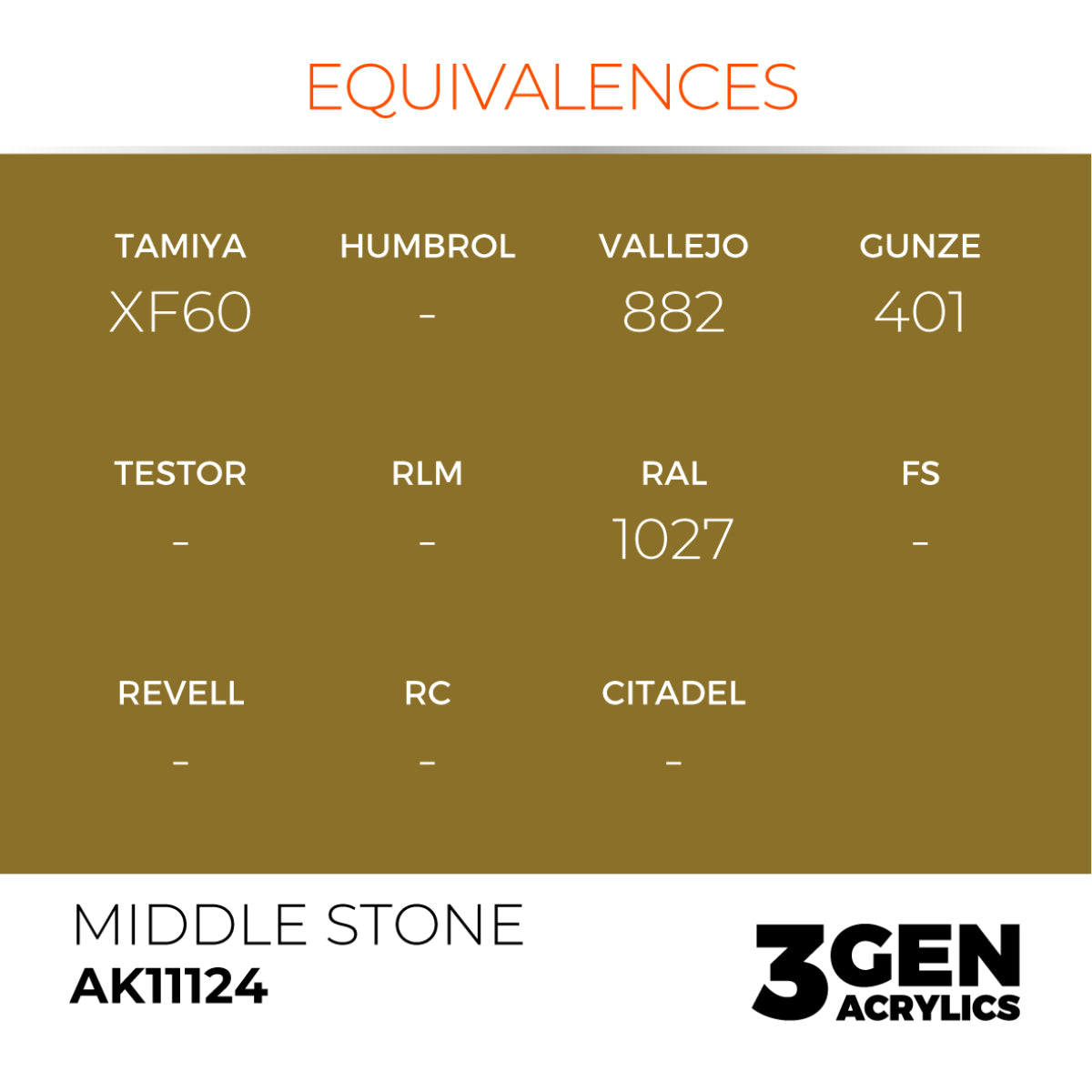 AK Interactive 3 Gen Acrylics Modelling Paint 17ml - Middle Stone - Good Games