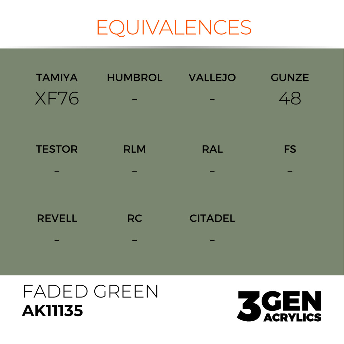 AK Interactive 3 Gen Acrylic Modeling Colour 17ml - Faded Green - Good Games