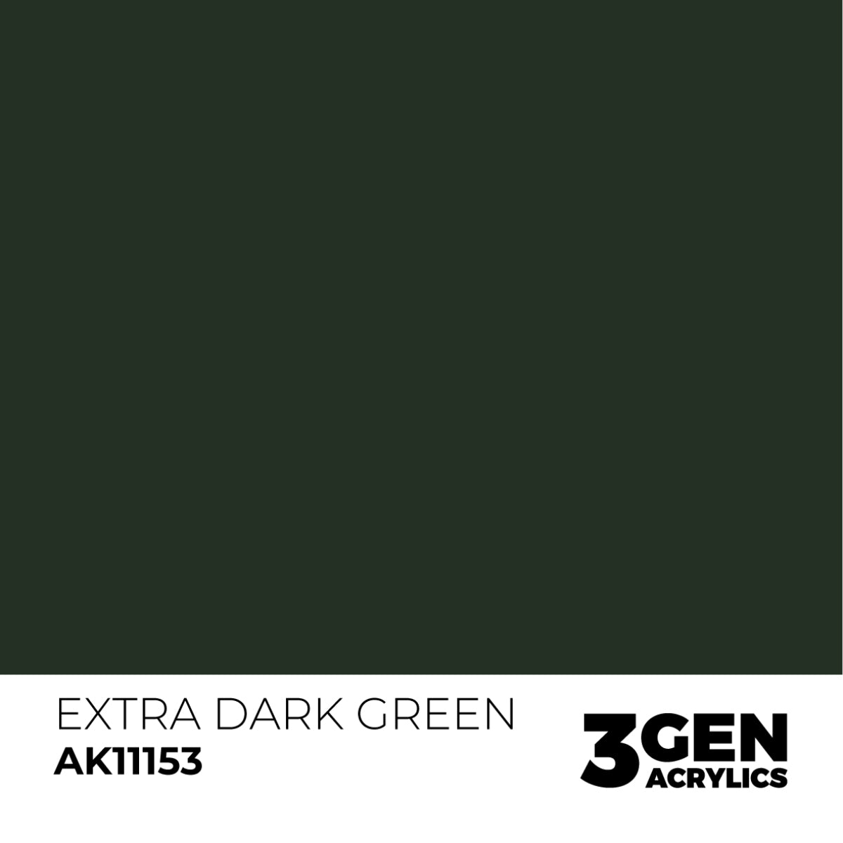 AK Interactive 3 Gen Acrylic Modeling Color 17ml - Extra Dark Green - Good Games