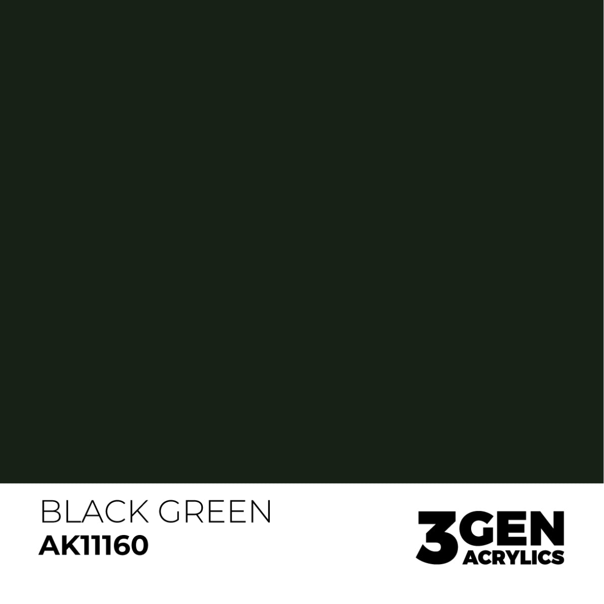 AK Interactive 3 Gen Acrylics Modelling Paint 17ml - Black Green - Good Games