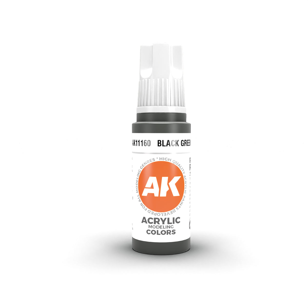 AK Interactive 3 Gen Acrylics Modelling Paint 17ml - Black Green - Good Games
