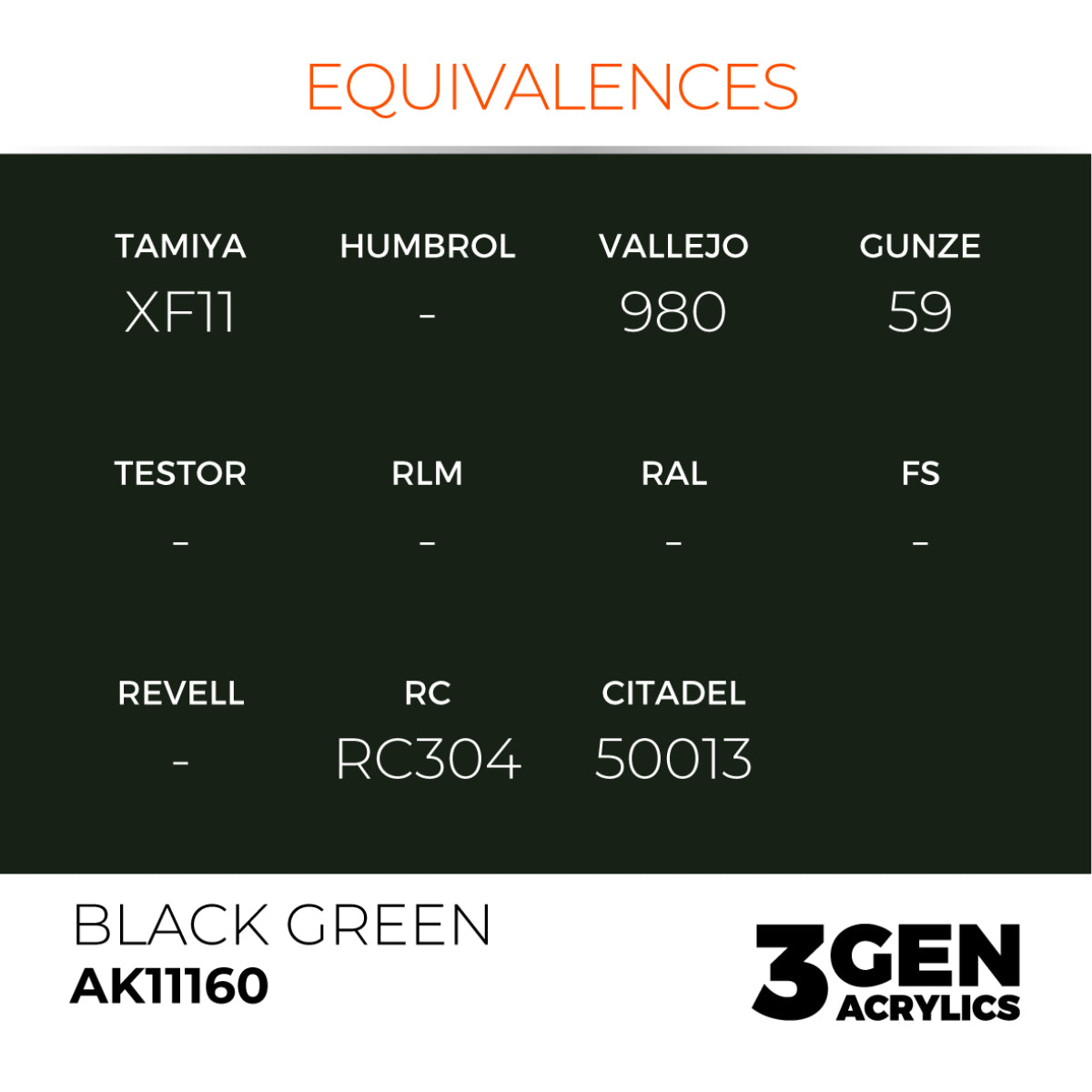 AK Interactive 3 Gen Acrylics Modelling Paint 17ml - Black Green - Good Games