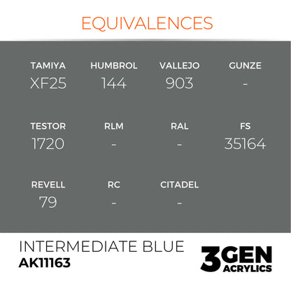 AK Interactive 3 Gen Acrylic Modeling Colour 17ml - Intermediate Blue - Good Games