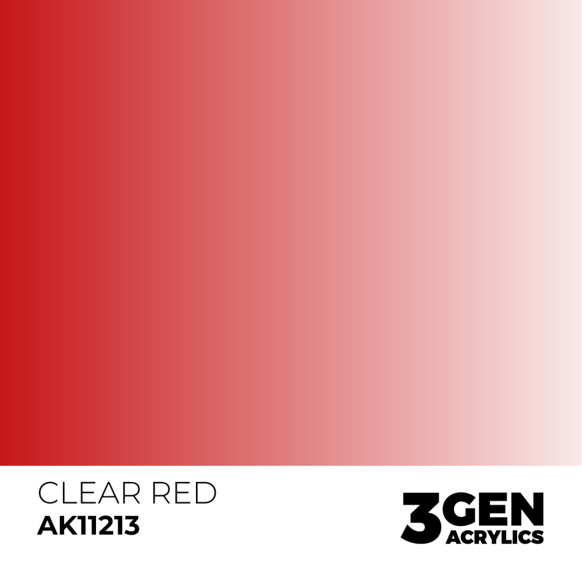 Red-to-white gradient swatch for 3GEN ACRYLICS 'CLEAR RED AK11213' paint