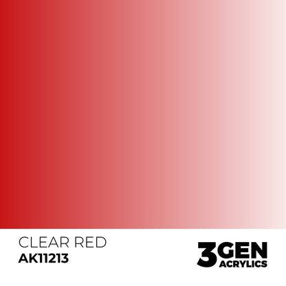 Red-to-white gradient swatch for 3GEN ACRYLICS 'CLEAR RED AK11213' paint