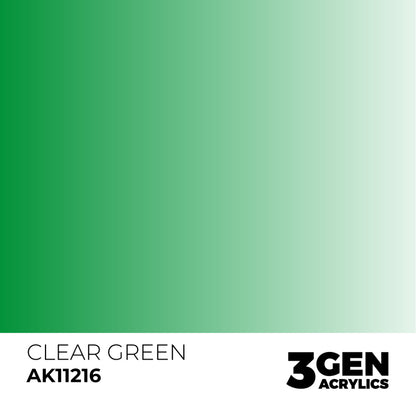 AK Interactive 3 Gen Acrylic Modeling Colors 17ml - Clear Green - Good Games