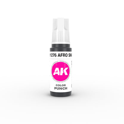White-capped AK model paint bottle, 11276 AFRO SH, colour Punch series, on white
