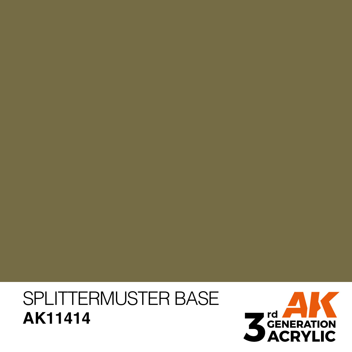 Olive green paint swatch for Splittermuster Base (AK11414), AK 3rd Generation Acrylic