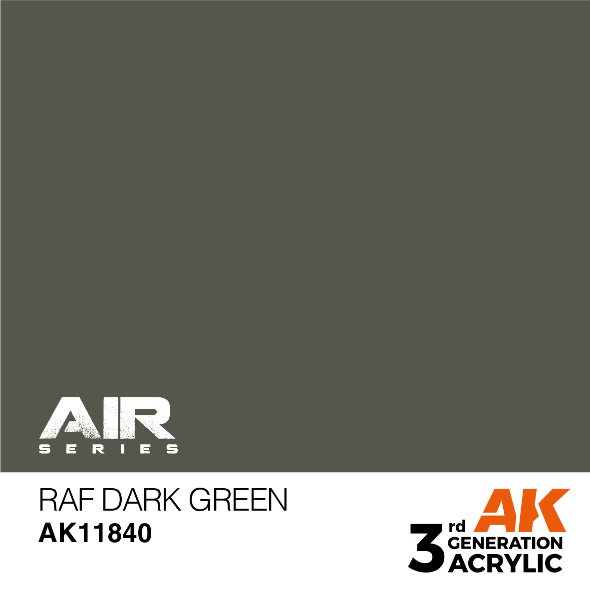 Dark green colour swatch labeled "RAF Dark Green AK11840