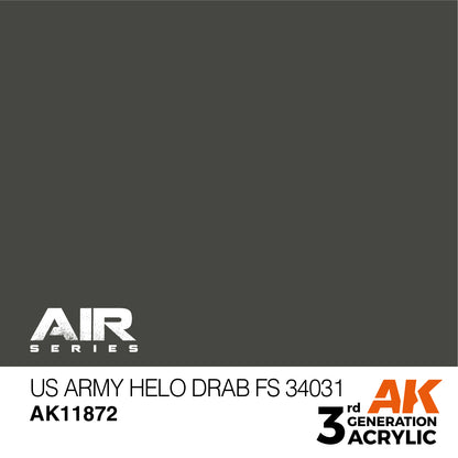 Dark grey swatch of AK Air Series US Army Helo Drab paint