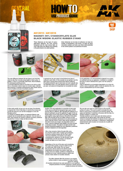 AK Interactive glue guide demonstrating use of Magnet and Black Widow for model assembly -  texturing -  and repair